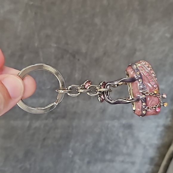 Alexander Kalifano Pink & Purple Glitz Keychain Purse Charm - Picture 5 of 5